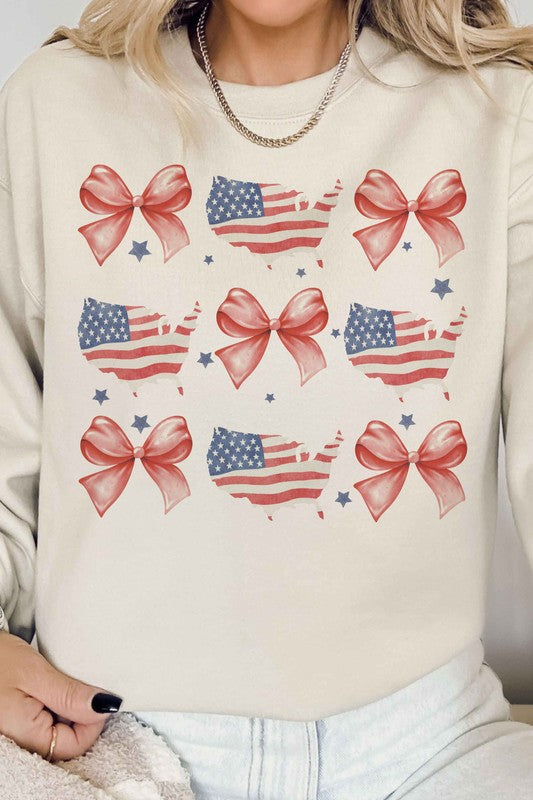 AMERICAN COQUETTE BOW GRAPHIC SWEATSHIRT