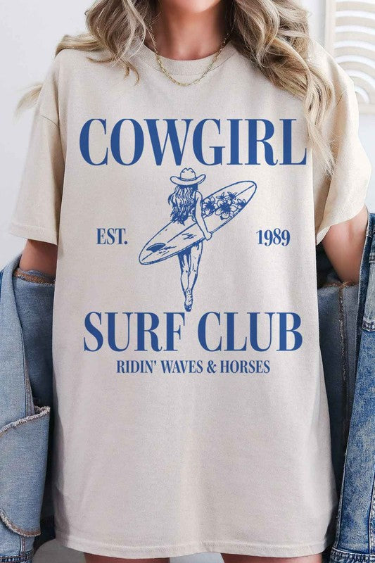 PLUS SIZE COWGIRL SURF CLUB GRAPHIC TEE