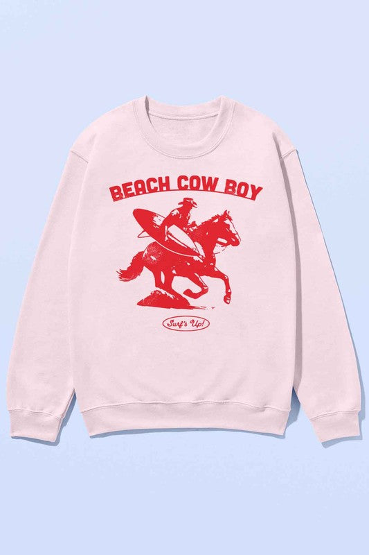 BEACH COW BOY SURFS UP OVERSIZED SWEATSHIRT