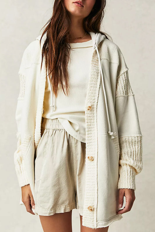 Beige Contrast Knitted Sweater