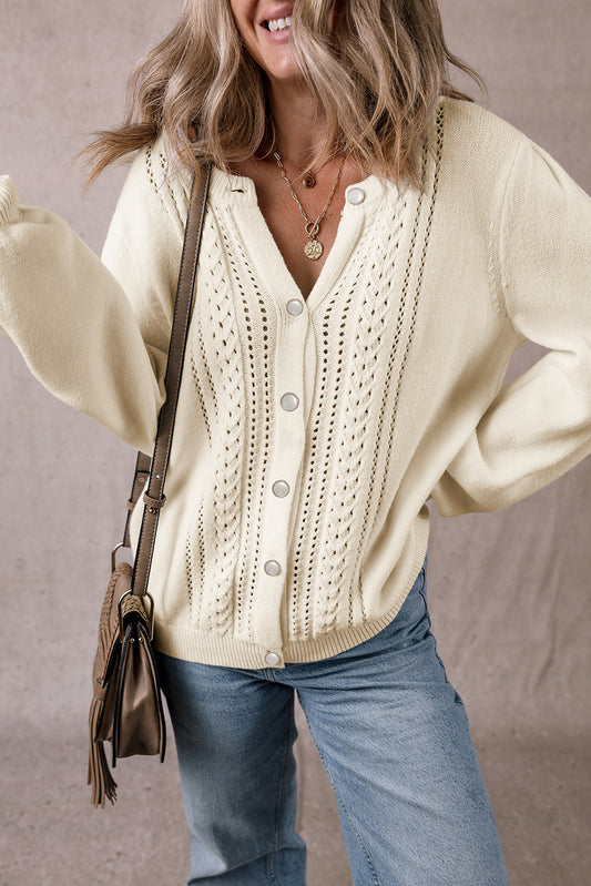 Apricot Pleated Cardigan